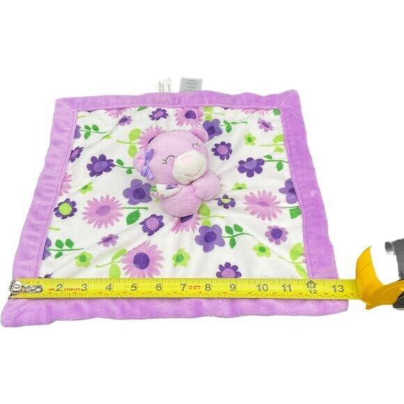 Carters Baby Lovey Security Blanket With Plush Bear Purple Floral Design - Picture 8 of 8